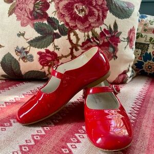 La Coqueta Red Patent Leather Shoes Size 27